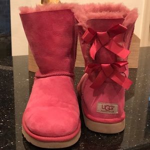 Hot Pink UGG Bailey Bow Boots